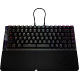 ASUS ROG Falcata clavier Gaming USB + RF Wireless + Bluetooth QWERTZ Allemand Noir Noir, Layout DE, ROG HFX V2, Avec fil &sans fil, USB + RF Wireless + Bluetooth, Magnetic-mechanical key switch, QWERTZ, LED RGB, Noir