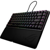 ASUS ROG Falcata clavier Gaming USB + RF Wireless + Bluetooth QWERTZ Allemand Noir Noir, Layout DE, ROG HFX V2, Avec fil &sans fil, USB + RF Wireless + Bluetooth, Magnetic-mechanical key switch, QWERTZ, LED RGB, Noir