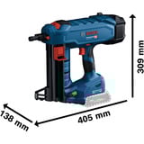 Bosch GNB 18V-38 Professional Cloueuse Batterie, Clouteuse Bleu/Noir, Cloueuse, Magasin droit, Noir, Bleu, 1,3 cm, 3,8 cm, 96 dB