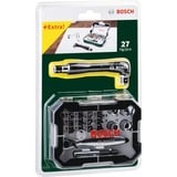 Bosch Set d'embouts de vissage et cliquet, 27 pièces, Clè dynamométrique Vert