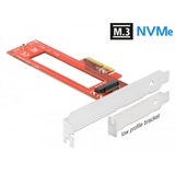 DeLOCK 90401 carte et adaptateur d'interfaces Interne M.3, Contrôleur PCIe, M.3, PCI 3.0, Rouge