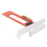 DeLOCK 90401 carte et adaptateur d'interfaces Interne M.3, Contrôleur PCIe, M.3, PCI 3.0, Rouge
