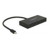 DeLOCK DeLOCK Split. DP mini 1.2 > 4x DP out 4K, Répartiteurs de DisplayPort Noir
