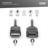 Digitus Câble de rallonge DisplayPort 1.2, prise > prise femelle, Câble d'extension Noir