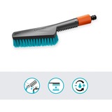 GARDENA Brosse à main Cleansystem S dure, avec raccord pour tuyau d'arrosage, Brosses de lavage Gris/Turquoise, 18844-20