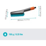 GARDENA Brosse à main Cleansystem S dure, avec raccord pour tuyau d'arrosage, Brosses de lavage Gris/Turquoise, 18844-20