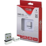 Inter-Tech DMG-02 WLAN 150 Mbit/s, Adaptateur WLAN Sans fil, USB, WLAN, 150 Mbit/s, Blanc