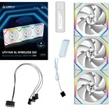 Lian Li UNI FAN SL120 Wireless ventilateurs de boîtier RGB  Blanc, 3 pièces, 124.5 x 120 x 28 mm, PWM