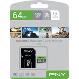 PNY Elite microSD 64 GB, Carte mémoire Gris/Vert
