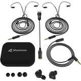 Sharkoon Stealthbite IEM  écouteurs in-ear Noir, Pc, USB-A, UBS-C, 3,5 mm