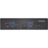 Shuttle XPC slim Barebone DS50U, Intel Celeron 7305, 2x LAN (1x 2.5Gbit ,1x 1Gbit), 1xCOM,1xHDMI,1xDP, 1x VGA, fanless, fonctionnement permanent 24/7 Noir, Intel Celeron 7305, 2x LAN (1x 2.5Gbit ,1x 1Gbit), 1xCOM,1xHDMI,1xDP, 1x VGA, fanless, fonctionnement permanent 24/7, 1,3L mini PC, Mini PC type barebone, DDR5-SDRAM, PCI Express, Série ATA III, Ethernet/LAN, 90 W
