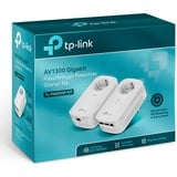 TP-Link TL-PA8033P KIT Adaptateur réseau CPL 1300 Mbit/s Ethernet/LAN Blanc 2 pièce(s), Powerline 1300 Mbit/s, IEEE 1901, IEEE 802.3, IEEE 802.3ab, IEEE 802.3u, Type E / F, Gigabit Ethernet, 10,100,1000 Mbit/s, HomePlug AV2