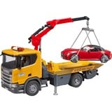 bruder Dépanneuse Scania Super 560R avec grue et son et lumière + voiture de sport roadster, Modèle réduit de voiture 03552