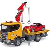 bruder Dépanneuse Scania Super 560R avec grue et son et lumière + voiture de sport roadster, Modèle réduit de voiture 03552