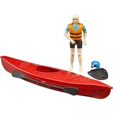 bruder Kayak bworld avec figurine, Modèle réduit de voiture Rouge, 63155