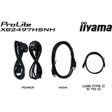 iiyama ProLite XB2497HSNH-B1 23.8" Moniteur Noir (Mat), 1x DisplayPort, 1x HDMI, 3x USB-C, 2x USB-A, 1x RJ-45, 60,5 cm (23.8"), 1920 x 1080 pixels, Full HD, Noir