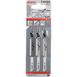 Bosch Lames de scie sauteuse T 101 BR Clean for Wood, Lame de scie Lames de scie sauteuse, Panneau aggloméré, Fibre de bois, Panneau, Bois tendre, Acier fin au carbone, Noir, Acier inoxydable, 2,5 mm, 3 cm