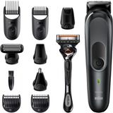 Braun All-in-one MGK7321 Mouillé & sec Noir, Gris, Tondeuse Argent foncé/Noir, Lavable, Batterie, Noir, Gris
