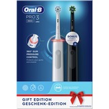 Braun Pro 3 3900 Adulte Brosse à dents rotative Noir, Blanc, Brosse a dents electrique Blanc/Noir, Adulte, Brosse à dents rotative, Soin quotidien, Sensible, Blanchiment, Noir, Blanc, 2 min, Noir, Blanc