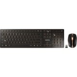CHERRY DW 9100 SLIM clavier Souris incluse Universel RF sans fil + Bluetooth QWERTY Anglais américain Noir set de bureau Noir, Layout EU (QWERTY), Technologie SX, 100%, Sans fil, RF sans fil + Bluetooth, QWERTY, Noir, Souris incluse