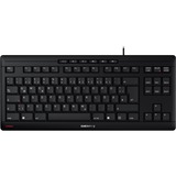 CHERRY STREAM KEYBOARD TKL clavier Universel USB QWERTY Anglais Noir Noir, Layout EU (QWERTY), Technologie SX, 80% (TKL), Avec fil, USB, Commutateur de touche « ciseaux », QWERTY, Noir