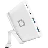DICOTA D31731 station d'accueil Blanc, Hub USB Blanc, 100 W, Blanc, 90 mm, 60 mm, 15,7 mm, 57 g