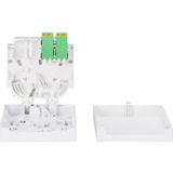 Digitus Boîtier FTTH avec 2 x coupleurs LC/APC DX avec obturateur Blanc