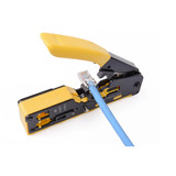 Digitus Outil de sertissage multimodulaire, Pass through, Pince à sertir Jaune