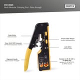 Digitus Outil de sertissage multimodulaire, Pass through, Pince à sertir Jaune