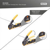Digitus Outil de sertissage multimodulaire, Pass through, Pince à sertir Jaune