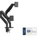 Digitus Support double pour moniteur, 2x 45", 2x 20 kg, Support de moniteur Noir