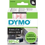 Dymo D1 - Standard Étiquettes - Rouge sur blanc - 9mm x 7m, Ruban Rouge sur blanc, Polyester, Belgique, -18 - 90 °C, DYMO, LabelManager, LabelWriter 450 DUO