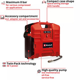 EINHELL TE-AC 36/8 Li OF Set - Solo, 4020440, Compresseur Rouge