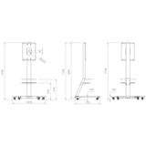 HAGOR BrackIT Rotate 165,1 cm (65") Noir Sol, Support Noir, Autonome, 45 kg, 116,8 cm (46"), 165,1 cm (65"), 400 x 400 mm, Noir