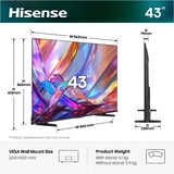 Hisense 43E7S téléviseur Hi-QLED 43" Ultra HD QLED Noir