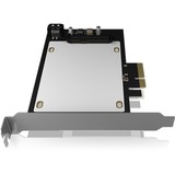 ICY BOX IB-PCI2017-U2 carte et adaptateur d'interfaces Interne U.2, Carte d'interface PCIe, U.2, PCIe 3.0, Noir, Argent, Chine, 32 Gbit/s