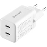 Intenso Power Adapter W40CC GaN chargeur Blanc, 2x USB-C