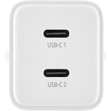 Intenso Power Adapter W40CC GaN chargeur Blanc, 2x USB-C
