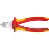 KNIPEX Pince à dénuder coupante de côté 14 26 160, Tenailles de cran Rouge/Jaune, isolées par gaines bi-matière, certifiées VDE