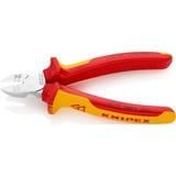 KNIPEX Pince à dénuder coupante de côté 14 26 160, Tenailles de cran Rouge/Jaune, isolées par gaines bi-matière, certifiées VDE