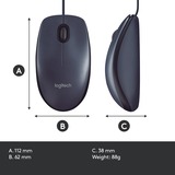 Logitech B100 Optical USB Mouse, Souris Noir, Ambidextre, Optique, USB Type-A, 800 DPI, Noir