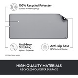 Logitech Desk Mat Studio Series Gris, Tapis de souris Gris, Gris, Monochromatique, Nylon, Polyester, Caoutchouc, Base antidérapante