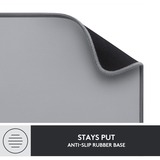 Logitech Desk Mat Studio Series Gris, Tapis de souris Gris, Gris, Monochromatique, Nylon, Polyester, Caoutchouc, Base antidérapante