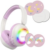 Medion Life HE-1 Kids Casque Bluetooth pour enfants  on-ear rose fuchsia