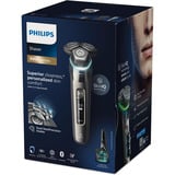 Philips SHAVER Series 9000 S9974/55 Rasoir électrique 100 % étanche avec SkinIQ Gris quartz, Rasoir rotatif, Chrome, Dual SteelPrecision blades, GroomTribe, SH91, 2 année(s)