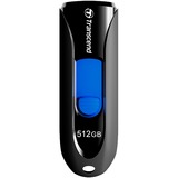 Transcend JetFlash 790 lecteur USB flash 512 Go USB Type-A 3.2 Gen 1 (3.1 Gen 1) Noir, Clé USB Noir/Bleu, 512 Go, USB Type-A, 3.2 Gen 1 (3.1 Gen 1), Slide, 9 g, Noir