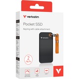 Verbatim Pocket 2 To USB Type-C 3.2 Gen 2 (3.1 Gen 2) Noir, Orange SSD externe Noir/Orange, 2 To, USB Type-C, 3.2 Gen 2 (3.1 Gen 2), 1000 Mo/s, 10 Gbit/s, Noir, Orange