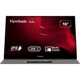 ViewSonic TD1655 écran plat de PC 39,6 cm (15.6") 1920 x 1080 pixels Full HD LED Écran tactile Multi-utilisateur Noir, Argent Moniteur Argent/noir, 1x Mini HDMI, 2x USB-C, 39,6 cm (15.6"), 1920 x 1080 pixels, Full HD, LED, 6,5 ms, Noir, Argent