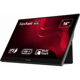 ViewSonic TD1655 écran plat de PC 39,6 cm (15.6") 1920 x 1080 pixels Full HD LED Écran tactile Multi-utilisateur Noir, Argent Moniteur Argent/noir, 1x Mini HDMI, 2x USB-C, 39,6 cm (15.6"), 1920 x 1080 pixels, Full HD, LED, 6,5 ms, Noir, Argent