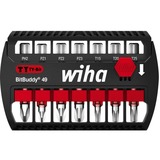 Wiha Set d'embouts BitBuddy TY-Bits 49mm, 7 pièces, Set d'embouts de vissage Noir/Rouge